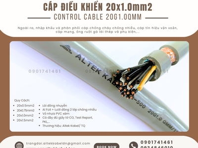 Cáp điều khiển chống nhiễu Altek Kabel 20x1.0 sẵn Đà Nẵng, Huế, Bình Định 2