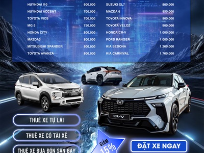 Cho thuê xe dịp lễ 30/4-1/5 giá tốt 0