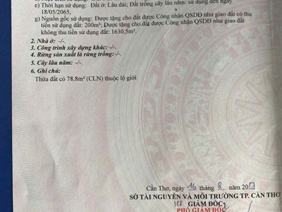 Bán nhà đất 2 mặt tiền lộ tại tp cần thơ, 1830m2 chỉ 4.9 tỷ. lh 0901045679. 1