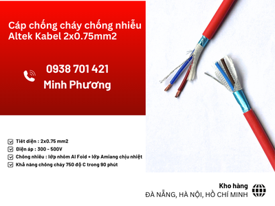 Cáp chống cháy chống nhiễu Altek Kabel 2x0.75mm2 phân phối Ninh Thuận, Vũng Tàu 2
