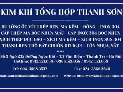 Ốc bu lông mạ kẽm, cáp thép mạ kẽm Thanh Trì Hà Nội 0912521058 Kim khí THANH SƠN có xích mạ kẽm 1