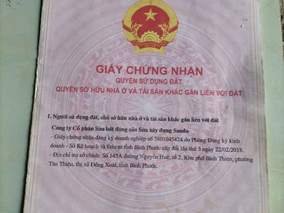 Đất đẹp giá đầu tư cần bán nhanh lô đất tại xã tiến hưng,tp.đồng xoài, bình phước 0