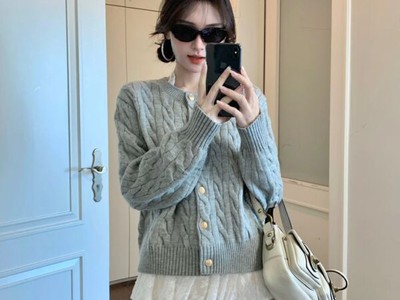 Áo Cardigan Dài Tay Nữ   Ruffle Knit Cardi 1