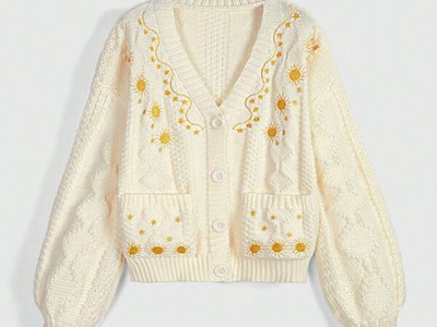 Áo Cardigan Len Nữ Đính Hoa 1