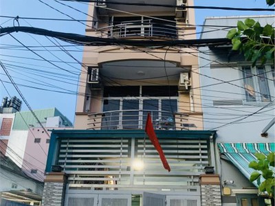 Bán nhà dương quảng hàm, p.5, gv - phía sau vincom phan văn trị. dt: 4m x 20m trệt 3 lầu, giá 9,8 0