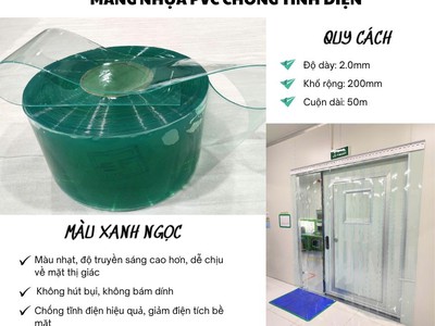 Màng Nhựa PVC Chống Tĩnh Điện Tiêu Chuẩn   Xanh Ngọc   Xanh Dương 1