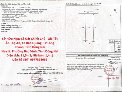 Sở hữu ngay lô đất chính chủ - giá tốt ấp thọ an, xã bảo quang, tp long khánh, tỉnh đồng nai 0