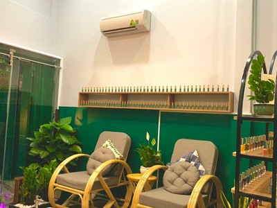 Ghế mây tre đan cho nail, spa 1