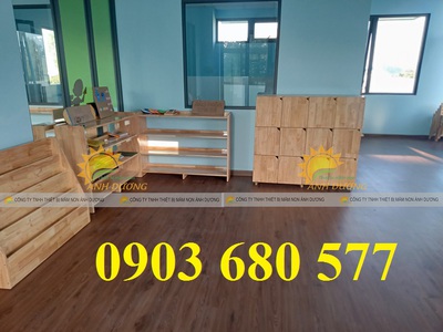 Tủ kệ gỗ mầm non cho trẻ nhỏ sử dụng, an toàn, chất lượng 3
