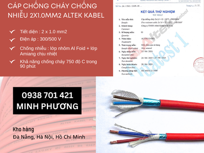 Dây cáp điện chống cháy chống nhiễu 2x1.0mm2 Altek Kabel Đà Nẵng, Quảng Ngãi, Huế 1