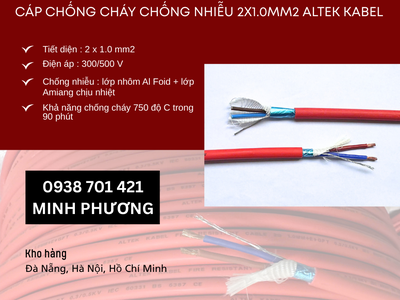 Dây cáp điện chống cháy chống nhiễu 2x1.0mm2 Altek Kabel Đà Nẵng, Quảng Ngãi, Huế 2