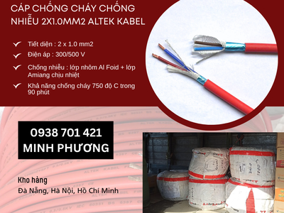 Dây cáp điện chống cháy chống nhiễu 2x1.0mm2 Altek Kabel Đà Nẵng, Quảng Ngãi, Huế 0
