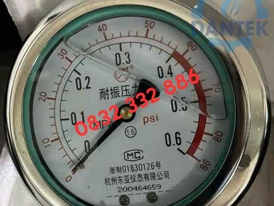 Đồng hồ áp suất 0-0.6MPA Trung Quốc Dantek chất lượng cao tại Hải Phòng 0