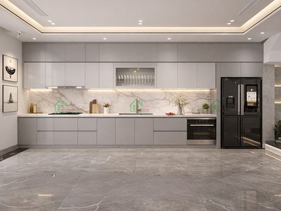 Tủ Bếp Gỗ Chữ I Nhỏ Gọn   Thi Công Theo Yêu Cầu Chuẩn Xưởng 6