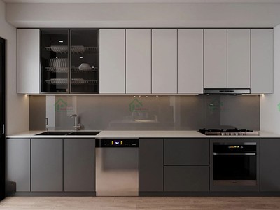 Tủ Bếp Gỗ Chữ I Nhỏ Gọn   Thi Công Theo Yêu Cầu Chuẩn Xưởng 7