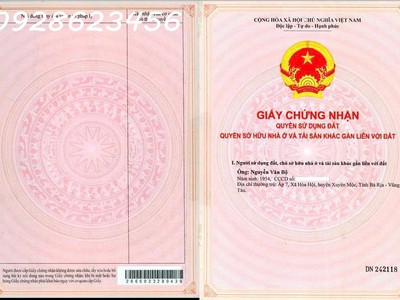 Siêu phẩm đất mặt tiền đường nhựa xã hòa hội, bà rịa vũng tàu, 1066 m2, giá đầu tư 4