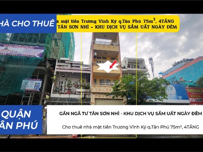 Cho thuê nhà mặt tiền trương vĩnh ký q.tân phú 75m , 4tầng, 32triệu - khu dịch vụ sầm uất 0
