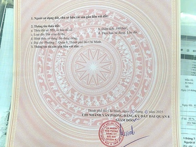 Cần bán 100m2 đất thổ cư ngay chợ đầu mối bình điền 1