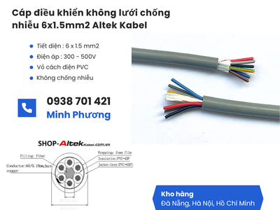 Cáp điều khiển không lưới chống nhiễu 6x1.5 Altek Kabel phân phối toàn quốc   Đà Nẵng 1