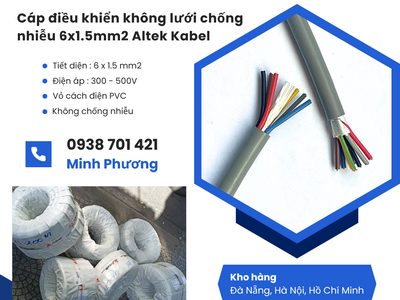 Cáp điều khiển không lưới chống nhiễu 6x1.5 Altek Kabel phân phối toàn quốc   Đà Nẵng 0