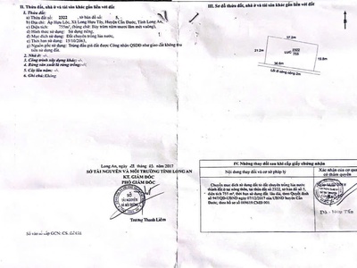 Cần bán 755m2 đất thổ cư hẻm xe hơi nh thẩm định 3ty5 0