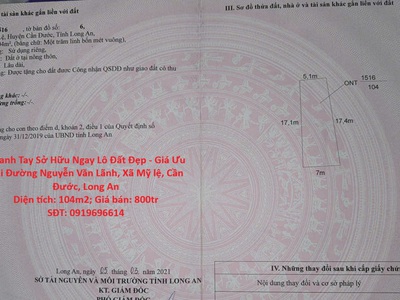 Nhanh tay sở hữu ngay lô đất đẹp - giá ưu đãi đường nguyễn văn lãnh, xã mỹ lệ, cần đước, long an 0