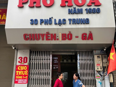 Cho thuê tầng 1 hai mặt tiền - nở hậu 30 lạc trung lạc trung, phường vĩnh tuy, hà nội 0