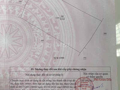 Chính chủ cần bán đất sổ hồng riêng - diện tích lớn - vị trí tiềm năng cao tại Phường Tân Đông Hiệp, 0