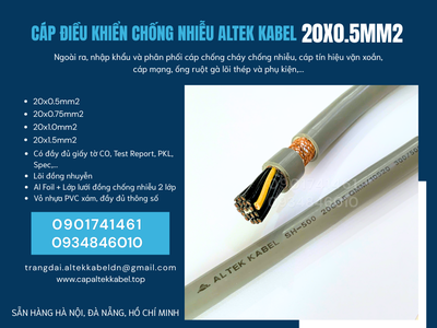 Cáp điện, cáp tín hiệu chống nhiễu 20x0.5 sẵn Hà Nội, Đà Nẵng 0