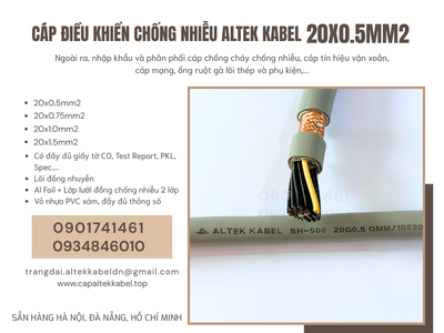 Cáp điện, cáp tín hiệu chống nhiễu 20x0.5 sẵn Hà Nội, Đà Nẵng 1