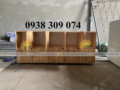 Kệ cặp mầm non AD,kệ đựng balo bằng gỗ cho bé chất lượng cao 0