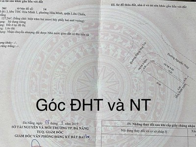 Bán đất -góc 2 mặt tiền đường 7m5 đặng huy trứ   nguyễn thuý- tp đà nẵng 0