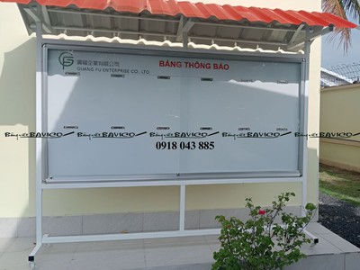 Bảng thông báo Cửa kính gắn khóa - Có mái che chân di động 0