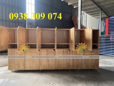 Kệ cặp mầm non AD,kệ đựng balo bằng gỗ cho bé chất lượng cao 2