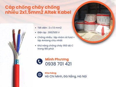Dây chống cháy chống nhiễu 2x1.5mm2 Altek Kabel Bình Định, Quảng Ngãi, Quảng Trị 1