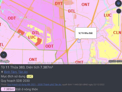 Bán gấp lô đất lúa chuyển thổ đường vành đai tân an giá 22 tỷ 1