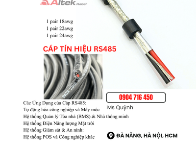 Cáp solar RS485 1 Pair 24awg, 22awg, 18awg Altek Kabel Đà Nẵng, Hà Nội, Sài Gòn 1