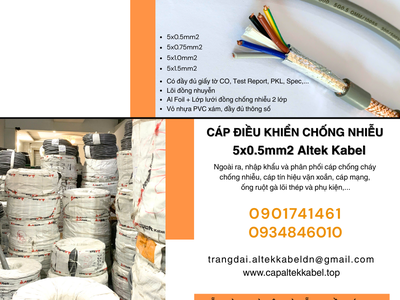 Cáp điều khiển RVVP/ CXV- SC 5x0.5 Altek Kabel sẵn Đà Nẵng, Hà Nội 0