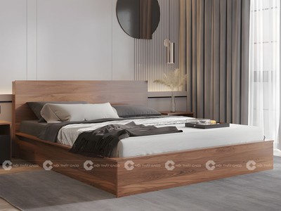 Giường Ngủ Gỗ Công Nghiệp Màu Nâu Vân Gỗ Đẳng Cấp 1