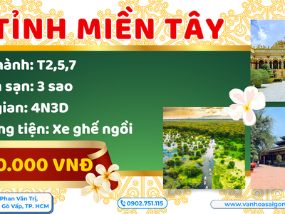 Tour khám phá 8 tỉnh miền Tây 2026 - SGC 0