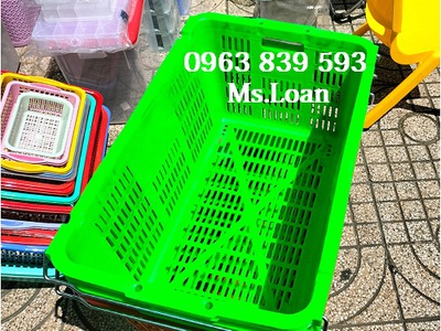 Sóng quai sắt đựng hàng, rổ nhựa đựng trái cây 3
