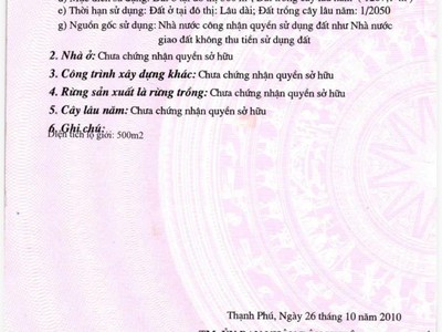 Bán đất mặt tiền sẵn mặt bằng đang cho thuê tại tt thạnh phú, bến tre, dt 1.587m2 1
