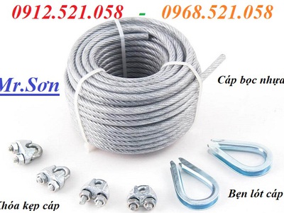 Cáp bọc nhựa trắng D12,D16,D10,D8,D6,D5,D4,D3,D2 rẻ 0968521058 Kim khí THANH SƠN Thanh Trì HN 0