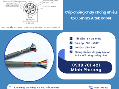 Cáp điều khiển chống nhiễu 6 lõi 0.5mm2 Altek Kabel sẵn kho, hỗ trợ giao toàn quốc 2