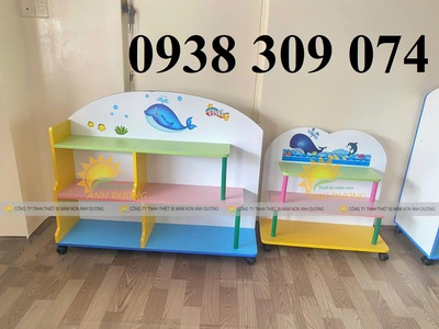 Kệ góc mầm non AD, kệ cá nhân mầm non AD, kệ nhà trẻ AD 4