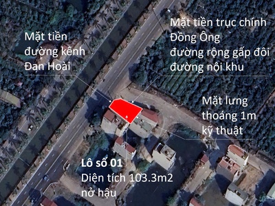 Mặt mương đồng ông 103m lô góc - đan phượng - hà nội. sát trục tây thăng long. 1