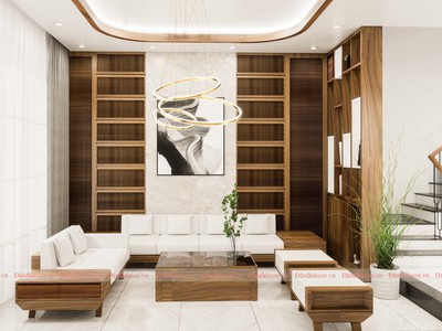 Mẫu Thiết Kế Nội Thất Phòng Khách Hiện Đại Ấm Áp Tại Vũng Tàu 0