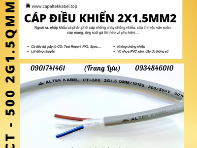 Cáp điều khiển 2x1.5 Altek Kabel Đà Nẵng, Bình Định, Phú Yên 2