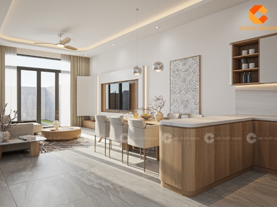 Tủ Bếp Gỗ Công Nghiệp MDF Phủ Melamine Chữ U Hiện Đại 0