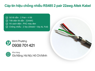 Cáp tín hiệu chống nhiễu RS485 2 pair 22awg Altek Kabel Thanh Hóa, Nghệ An, Hà Tĩnh 2
